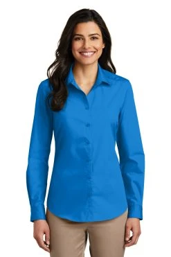 Ladies Long Sleeve Carefree Poplin Shirt -Port Authority Shop 0145b2a0c90caa