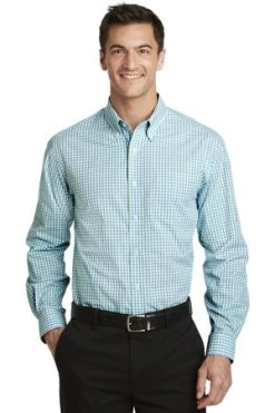 Long Sleeve Gingham Easy Care Shirt -Port Authority Shop 03b3c2c44f0dd1