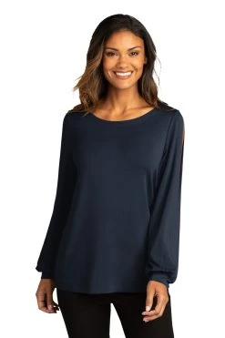 Ladies Luxe Knit Jewel Neck Top -Port Authority Shop 0950144810709e