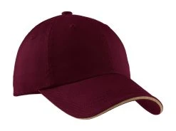 Unisex Sandwich Bill Cap With Striped Closure -Port Authority Shop 0a81d755718cc3