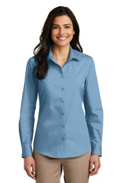 Ladies Long Sleeve Carefree Poplin Shirt -Port Authority Shop 0ab54902f125c8