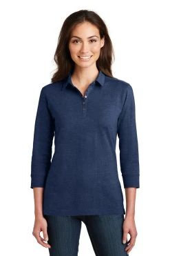 Ladies 3/4-Sleeve Meridian Cotton Blend Polo