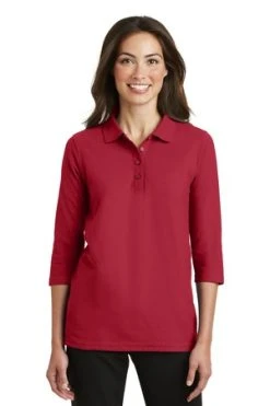 Ladies Silk Touch 3/4-Sleeve Polo -Port Authority Shop 0dd3f0e254d386