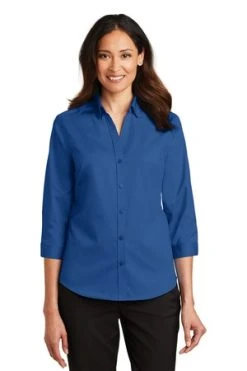 Ladies 3/4-Sleeve SuperPro Twill Shirt -Port Authority Shop 101527f34656b9