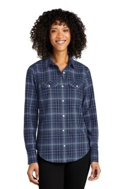 Ladies Long Sleeve Ombre Plaid Shirt -Port Authority Shop 1031b3282ef3a6