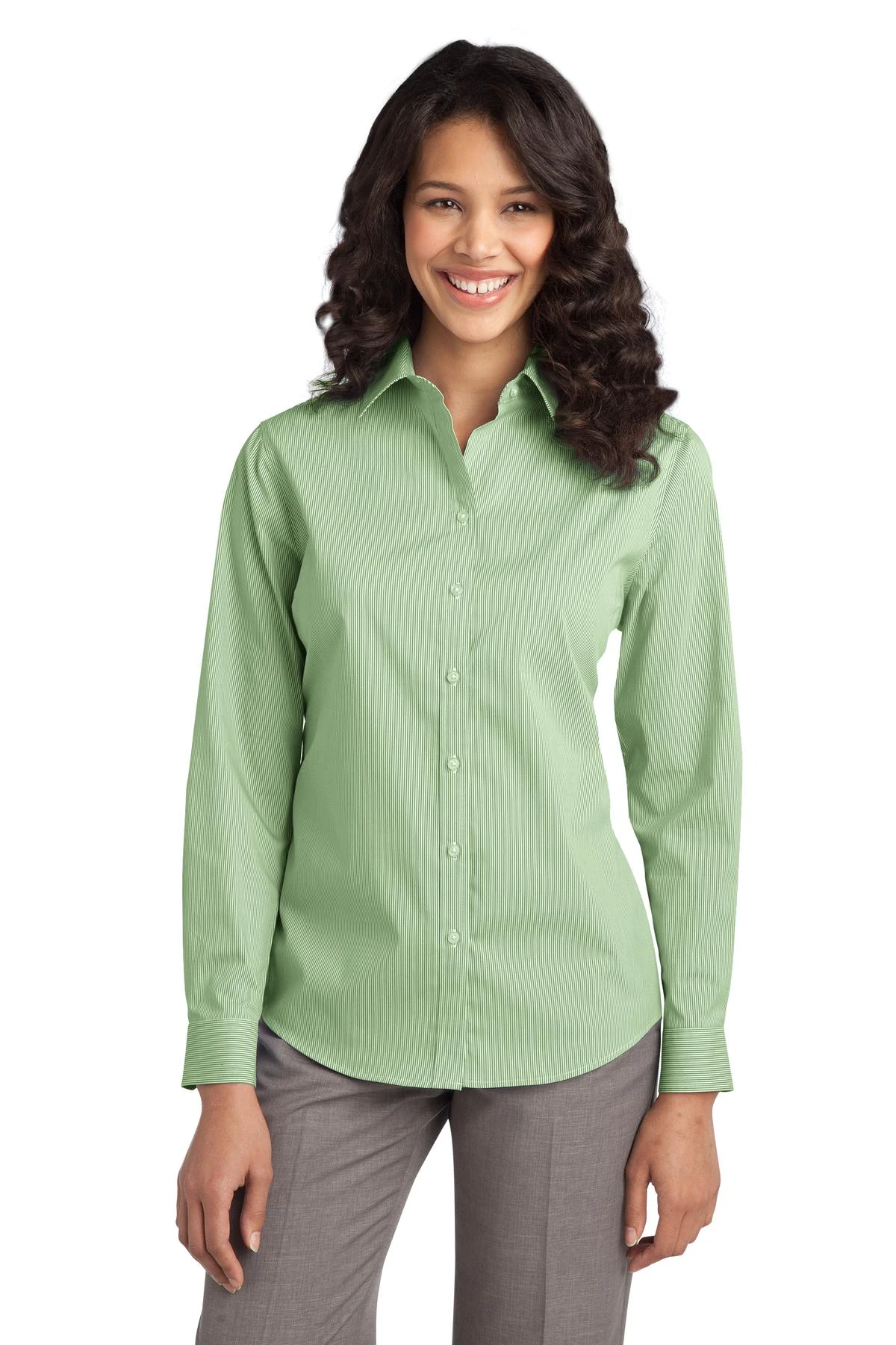 Ladies Fine Stripe Stretch Poplin Shirt 7 Ladies Fine Stripe Stretch Poplin Shirt - Image 5