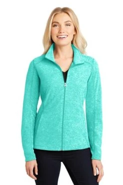 Ladies Heather Microfleece Full-Zip Jacket -Port Authority Shop 14284396e8ab33