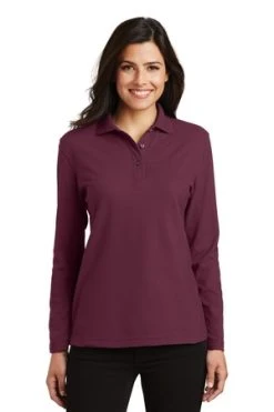 Ladies Silk Touch Long Sleeve Polo -Port Authority Shop 17b01cc3118af8