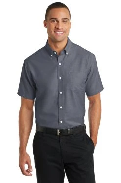Short Sleeve SuperPro Oxford Shirt -Port Authority Shop 1a0360e5464f09