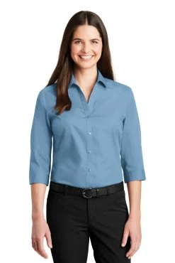 Ladies 3/4-Sleeve Carefree Poplin Shirt -Port Authority Shop 1a4eb7bee1fbfd