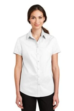 Ladies Short Sleeve SuperPro Twill Shirt -Port Authority Shop 1a7f3530189732