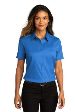 Ladies Short Sleeve SuperPro React ™ Twill Shirt -Port Authority Shop 1c957f69e1b471
