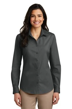 Ladies Long Sleeve Carefree Poplin Shirt -Port Authority Shop 22f52fc42eab29