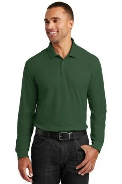 Adult Long Sleeve Core Classic Pique Polo -Port Authority Shop 2a078d8c0577b9