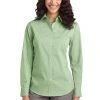 Ladies Fine Stripe Stretch Poplin Shirt
