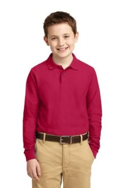 Youth Unisex Long Sleeve Silk Touch Polo -Port Authority Shop 2ef5e8ef966617