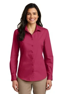 Ladies Long Sleeve Carefree Poplin Shirt -Port Authority Shop 307942f37bf514