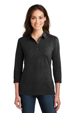 Ladies 3/4-Sleeve Meridian Cotton Blend Polo -Port Authority Shop 313f7453f8a383