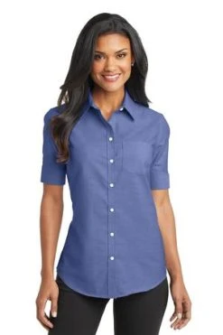 Ladies Short Sleeve SuperPro Oxford Shirt 15 Ladies Short Sleeve SuperPro Oxford Shirt -Port Authority Shop 3410f692250bff