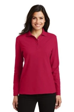Ladies Silk Touch Long Sleeve Polo -Port Authority Shop 3b1a49b8449e5e