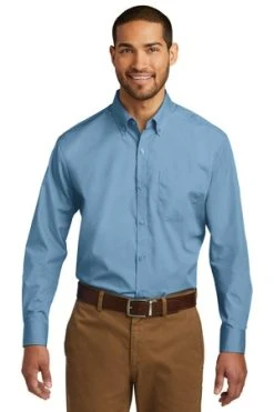 Men's Long Sleeve Carefree Poplin Shirt -Port Authority Shop 3b86d84dfd07c1