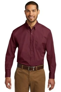 Men's Long Sleeve Carefree Poplin Shirt -Port Authority Shop 3d870733a05804