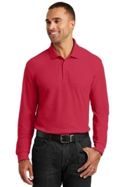 Adult Long Sleeve Core Classic Pique Polo -Port Authority Shop 447975f3640165