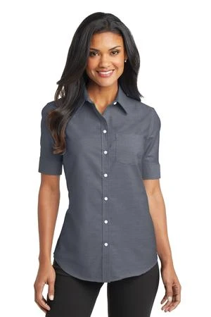 Ladies Short Sleeve SuperPro Oxford Shirt 3 Ladies Short Sleeve SuperPro Oxford Shirt