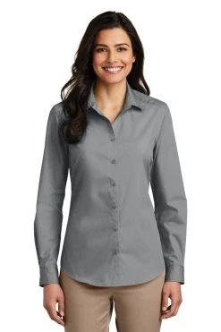 Ladies Long Sleeve Carefree Poplin Shirt -Port Authority Shop 4de8b1227aae5d