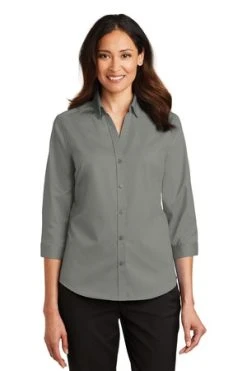 Ladies 3/4-Sleeve SuperPro Twill Shirt -Port Authority Shop 5a323603dd741c