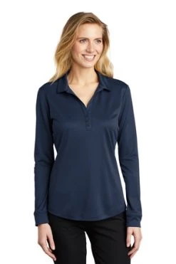Ladies Silk Touch Performance Long Sleeve Polo -Port Authority Shop 5bcb8f277ef050