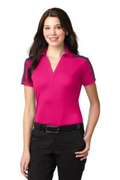 Ladies Silk Touch Performance Colorblock Stripe Polo -Port Authority Shop 60546d72b3c0a5
