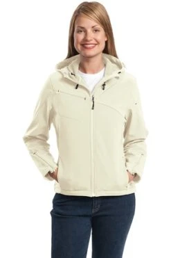 Ladies Textured Hooded Soft Shell Jacket 8 Ladies Textured Hooded Soft Shell Jacket -Port Authority Shop 62d97e5c6c514f