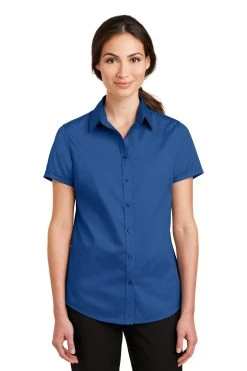 Ladies Short Sleeve SuperPro Twill Shirt -Port Authority Shop 69f10c3e7978e9