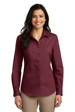 Ladies Long Sleeve Carefree Poplin Shirt -Port Authority Shop 6ed4dc9394f1e6