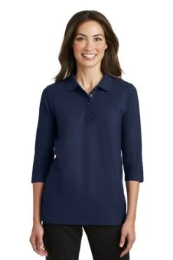 Ladies Silk Touch 3/4-Sleeve Polo -Port Authority Shop 786eedd56c4c9d