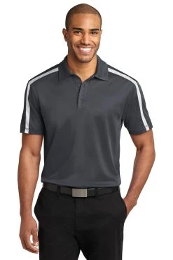 Adult Silk Touch Performance Colorblock Stripe Polo