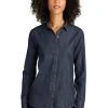 Ladies Long Sleeve Perfect Denim Shirt -Port Authority Shop 881909609e62e2