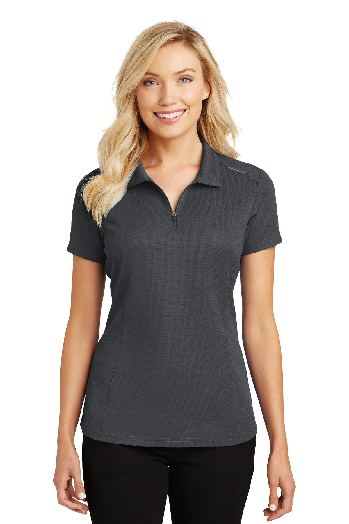 Ladies Pinpoint Mesh Zip Polo 8 Ladies Pinpoint Mesh Zip Polo - Image 6