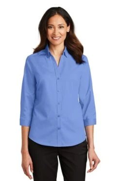 Ladies 3/4-Sleeve SuperPro Twill Shirt -Port Authority Shop 8ebabeb38125ad