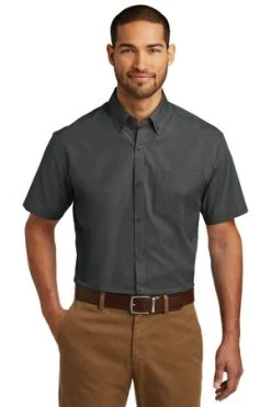 Short Sleeve Carefree Poplin Shirt -Port Authority Shop 9049816d7f6365