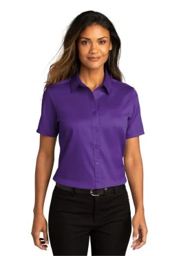 Ladies Short Sleeve SuperPro React ™ Twill Shirt -Port Authority Shop 90729967bb3fff