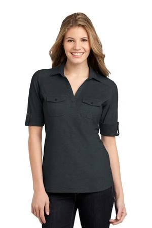 Ladies Oxford Pique Double Pocket Polo 10 Ladies Oxford Pique Double Pocket Polo - Image 8
