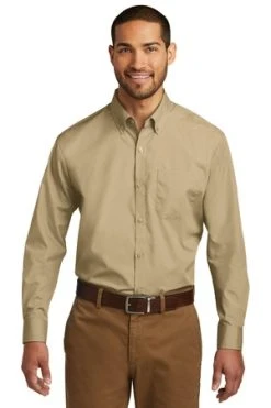Men's Long Sleeve Carefree Poplin Shirt -Port Authority Shop 94ef66d2a8080a