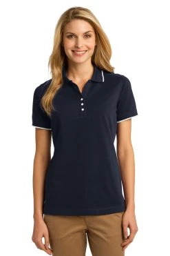 Ladies Rapid Dry Tipped Polo -Port Authority Shop 94f26fe72f5f74