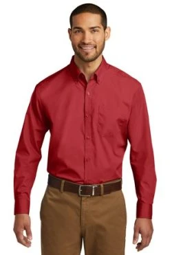 Men's Long Sleeve Carefree Poplin Shirt -Port Authority Shop 95fd4765f2ac14