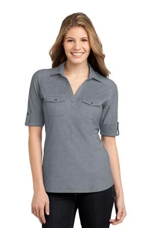 Ladies Oxford Pique Double Pocket Polo 8 Ladies Oxford Pique Double Pocket Polo - Image 6