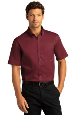 Short Sleeve SuperPro React™Twill Shirt -Port Authority Shop a1246b889961f9