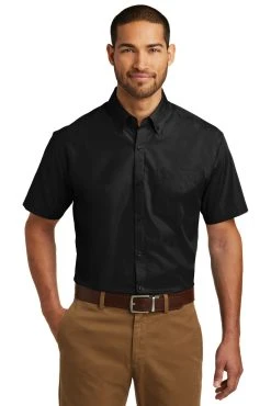 Short Sleeve Carefree Poplin Shirt -Port Authority Shop a543f72da77ee4