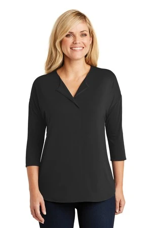 Ladies Concept 3/4-Sleeve Soft Split Neck Top 3 Ladies Concept 3/4-Sleeve Soft Split Neck Top